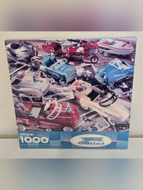 Kiddie Car Classics 1000-Piece Puzzle - Blue & Red. Springbok By Hallmark. 24×32